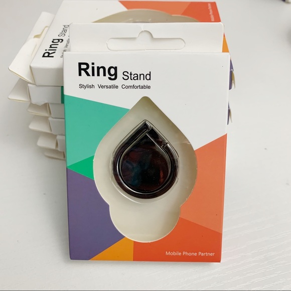 ⛱ 3/$15 Steel Gray Tear Drop Ring Stand Phone Hold - Picture 4 of 7
